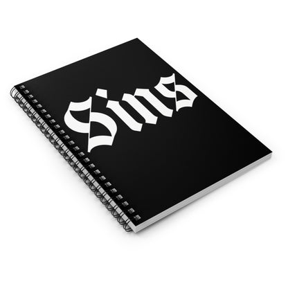 Spiral Notebook - Ruled Line Sins Design