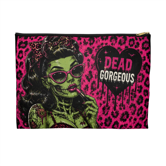 Dead Gorgeous Zombie Retro Pinup Accessory Pouch — Horror Makeup Bag