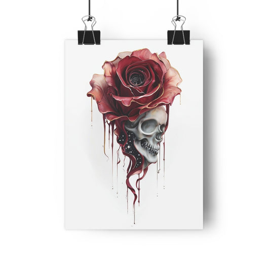 Art Print Twilight Skull Rose