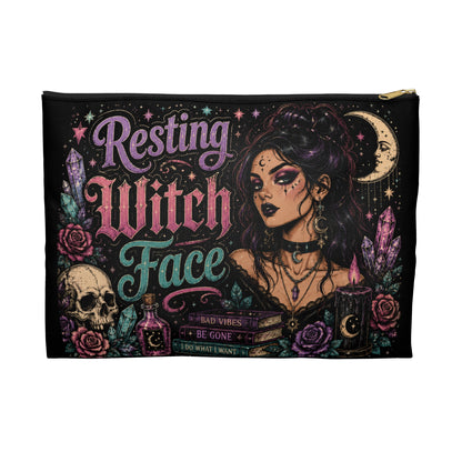 Resting Witch Face Accessory Pouch — Cosmetics & Makeup Bag