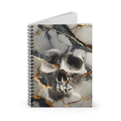 Spiral Notebook - Molten Marble 3D Smoke Skull Journal - Ruled Line