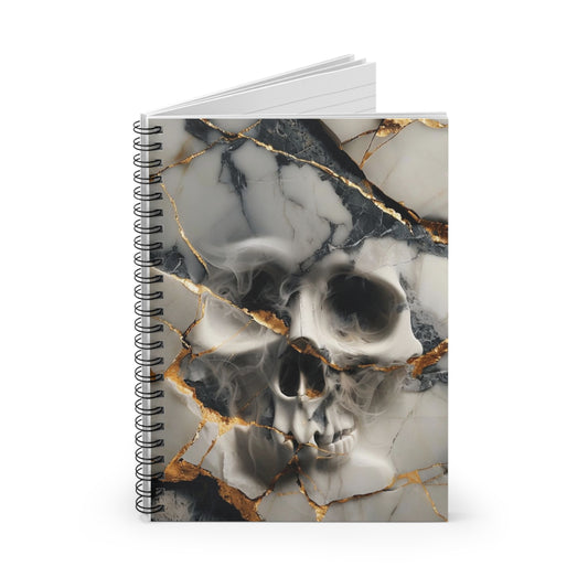 Spiral Notebook - Molten Marble 3D Smoke Skull Journal - Ruled Line