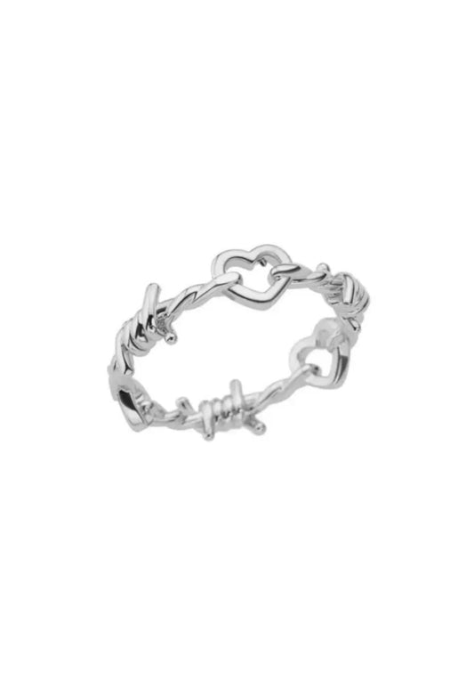 Ring Barbed Wire Heart 8