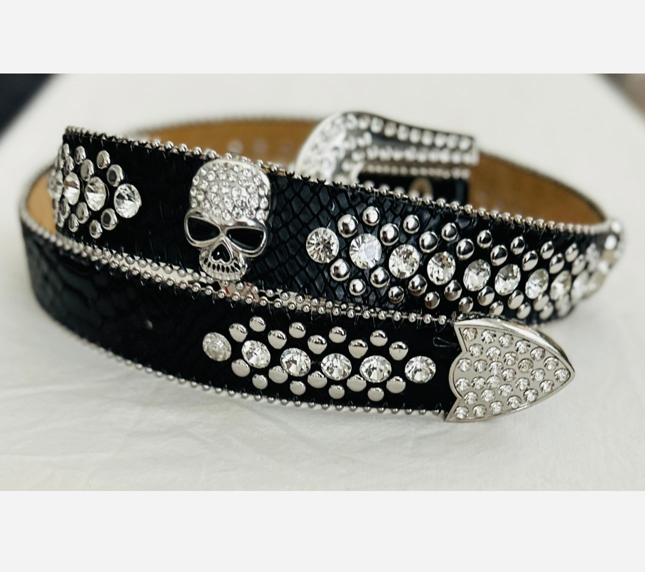 Belt Skull Rhinestone Bling