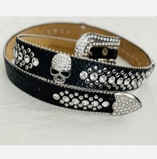 Belt Skull Rhinestone Bling