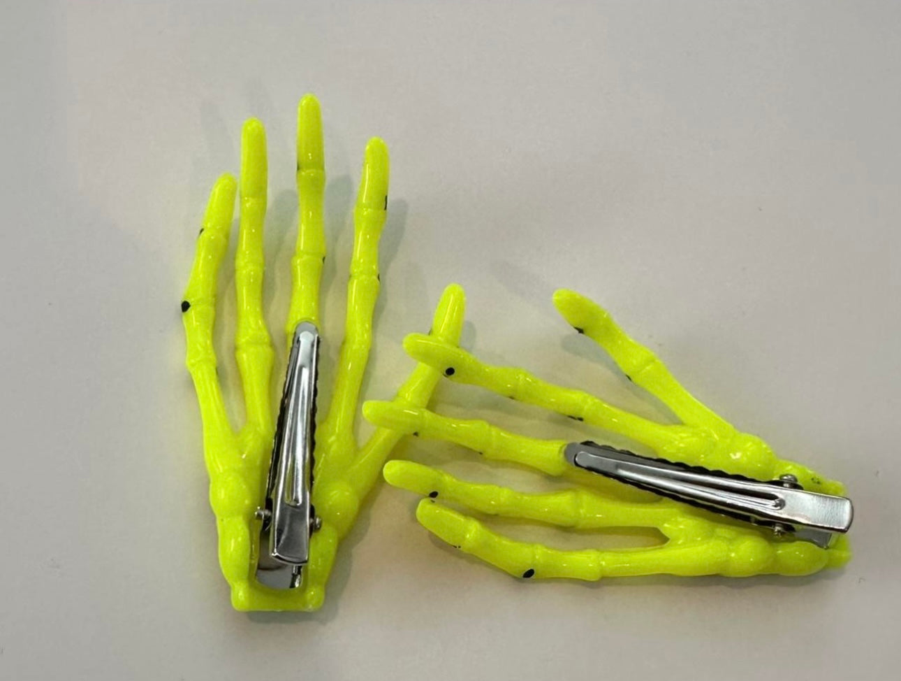 Skeleton Hand Hair Clip Barette Set