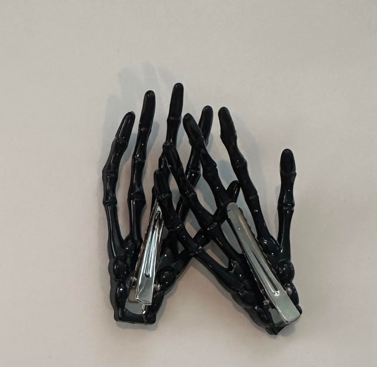 Skeleton Hand Hair Clip Barette Set