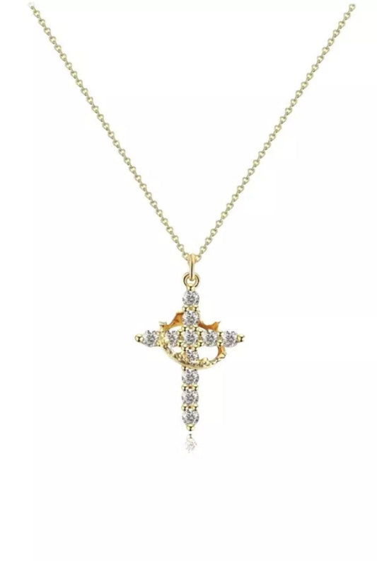 Necklace Cross & Crown