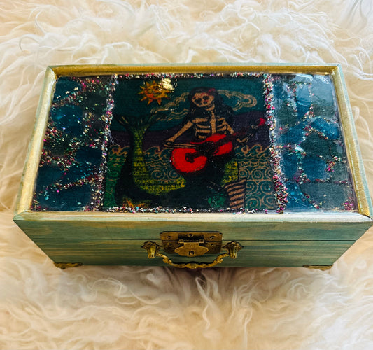 Jewelry Trinket Box Skeleton Siren Mermaid