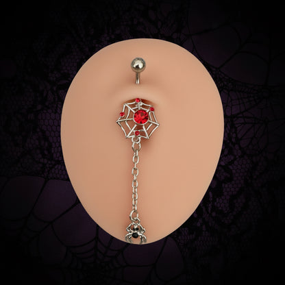 Body Jewelry Belly Ring Barbell New Spiderweb Drop