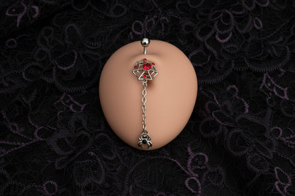 Body Jewelry Belly Ring Barbell New Spiderweb Drop