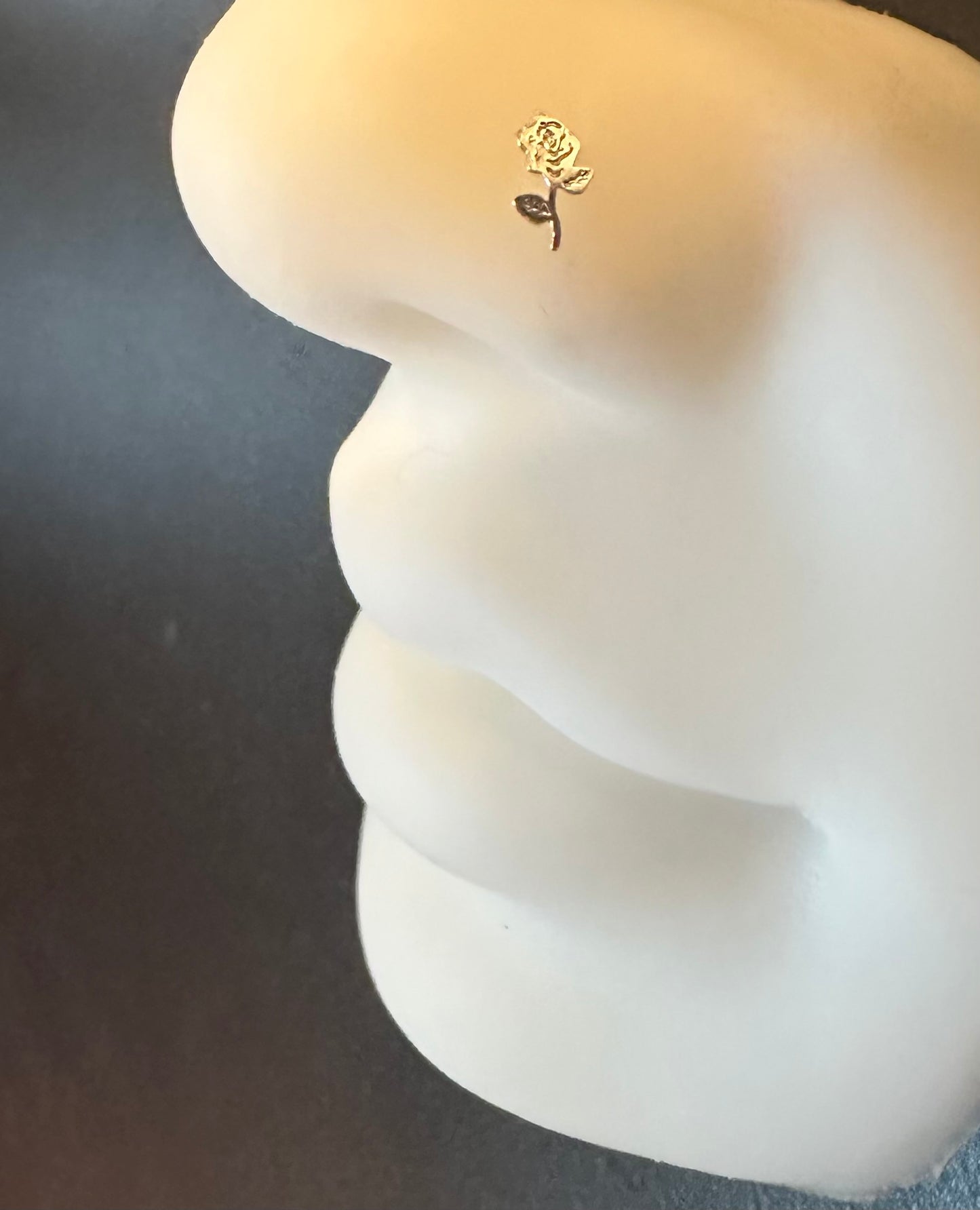 Nose Stud Bone Rose Bud Stem New