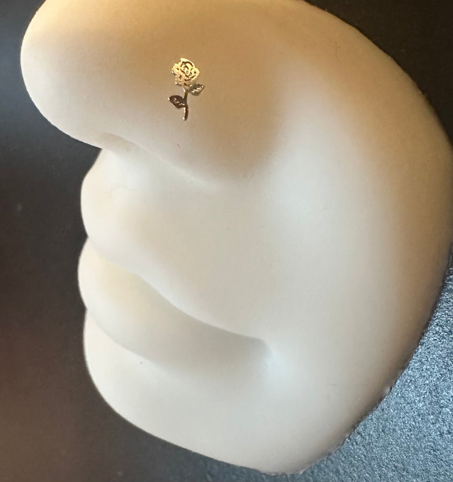 Nose Stud Bone Rose Bud Stem New