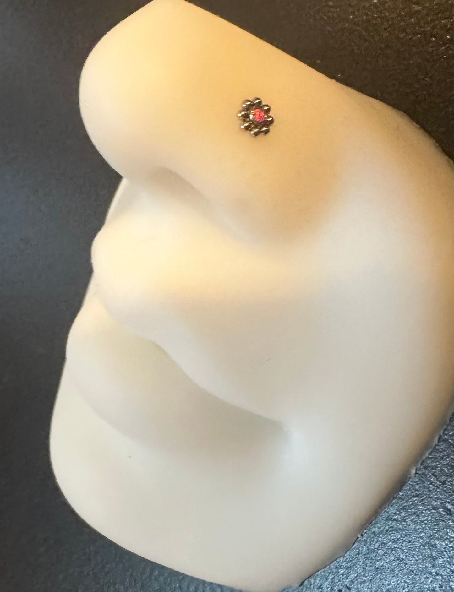 Nose Stud Bone Opalescent Flower New