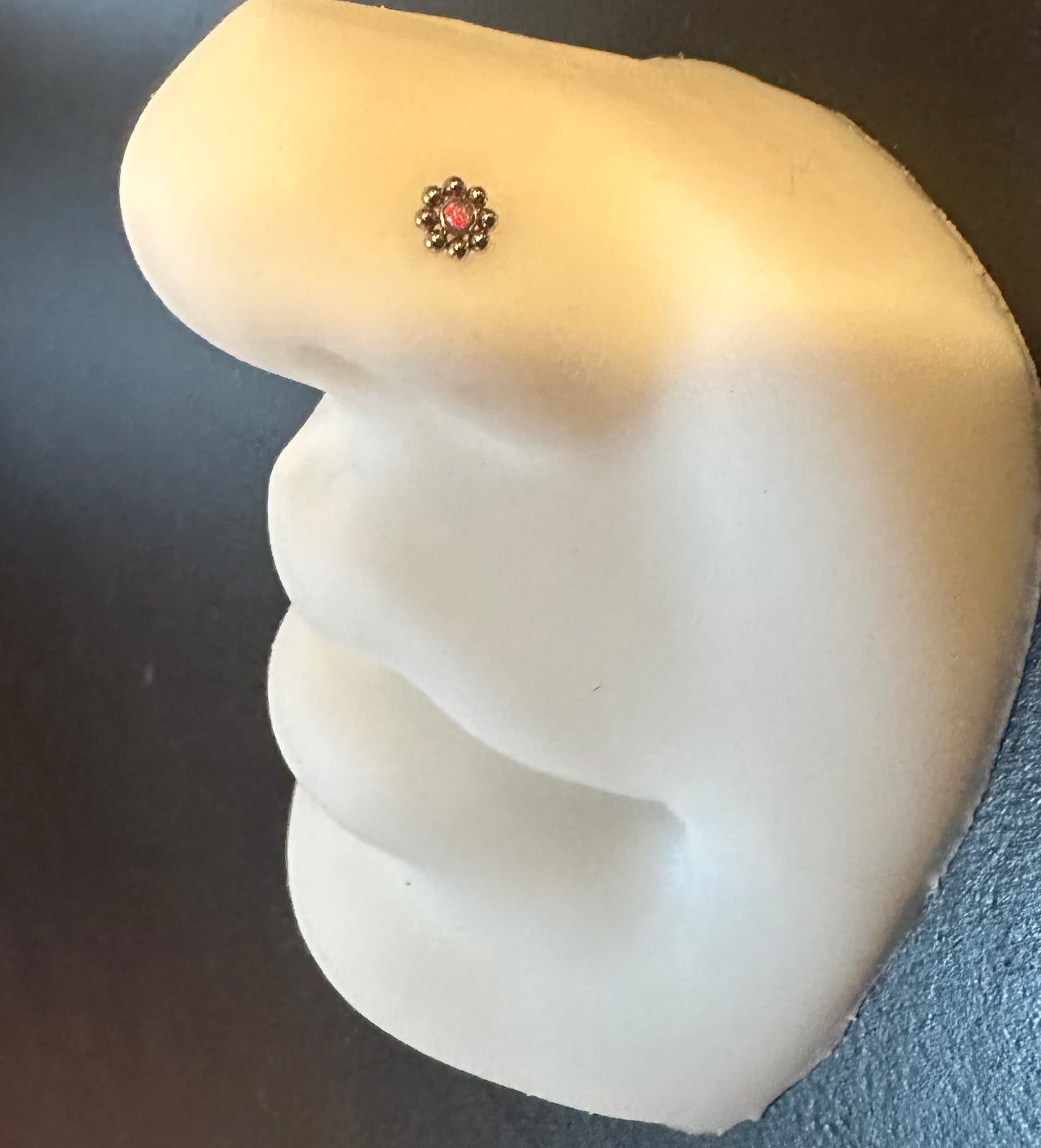 Nose Stud Bone Opalescent Flower New