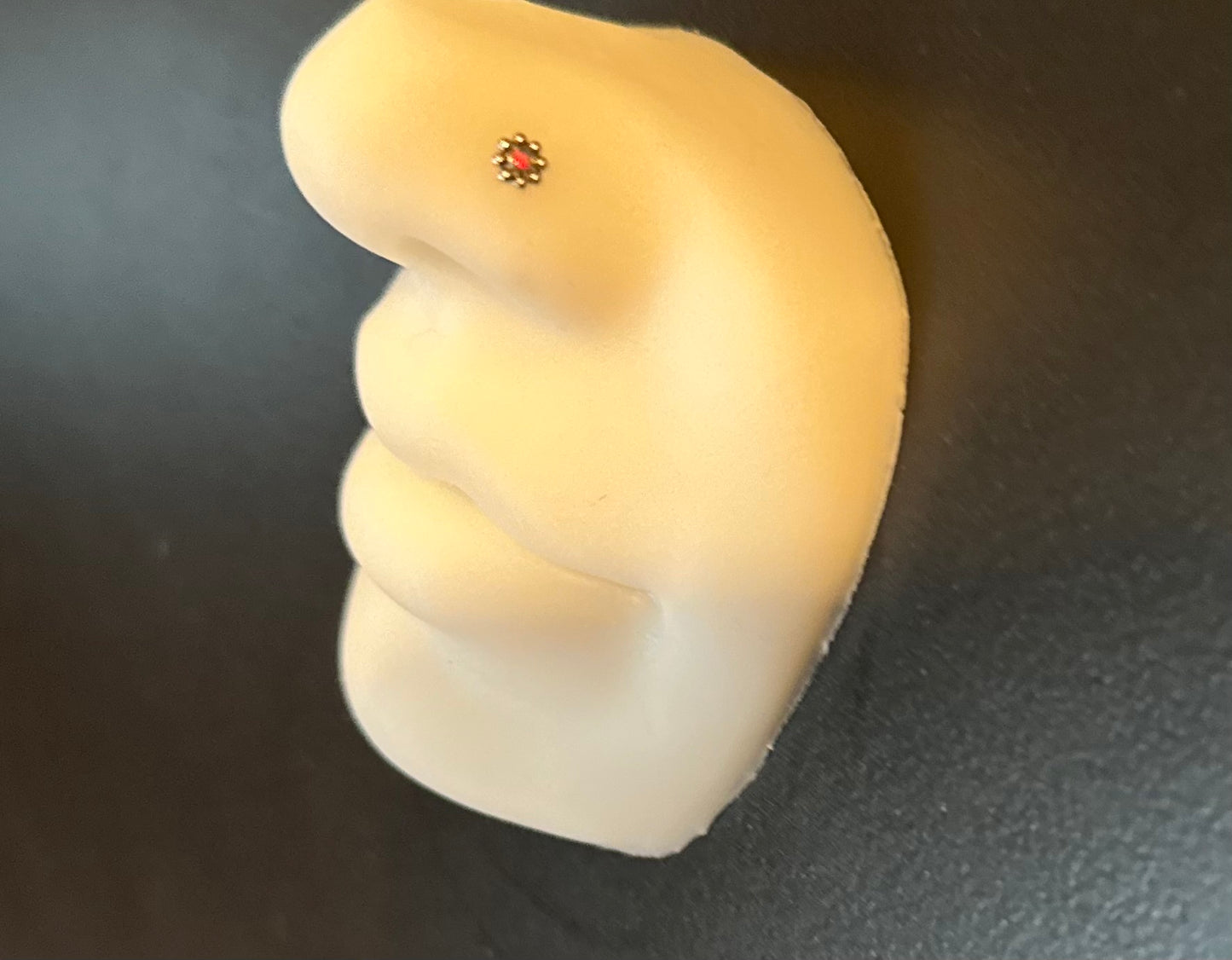 Nose Stud Bone Opalescent Flower New