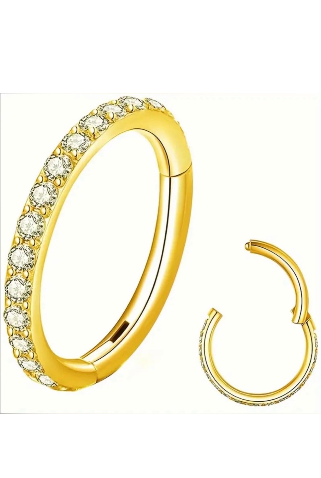 Nose Ring Earring Seamless Clicker Hoop Bling Jewelry