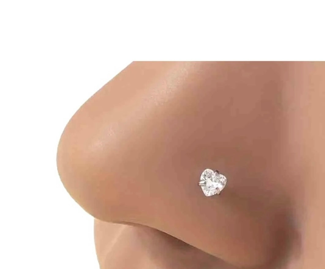 Nose Stud Crystal Heart