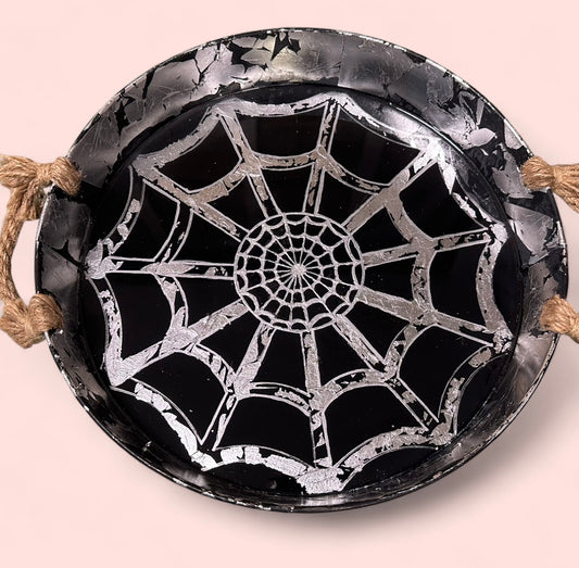 Spiderwebs Resin Art Decor Tray
