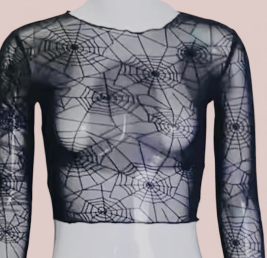 Spiderweb Stretch Mesh Top