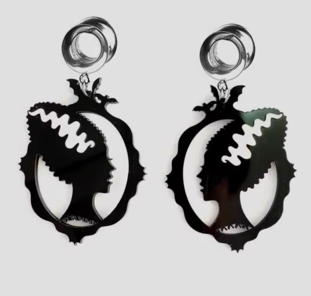 Bride Of Frankenstein Ear Tunnel Dangly Plugs