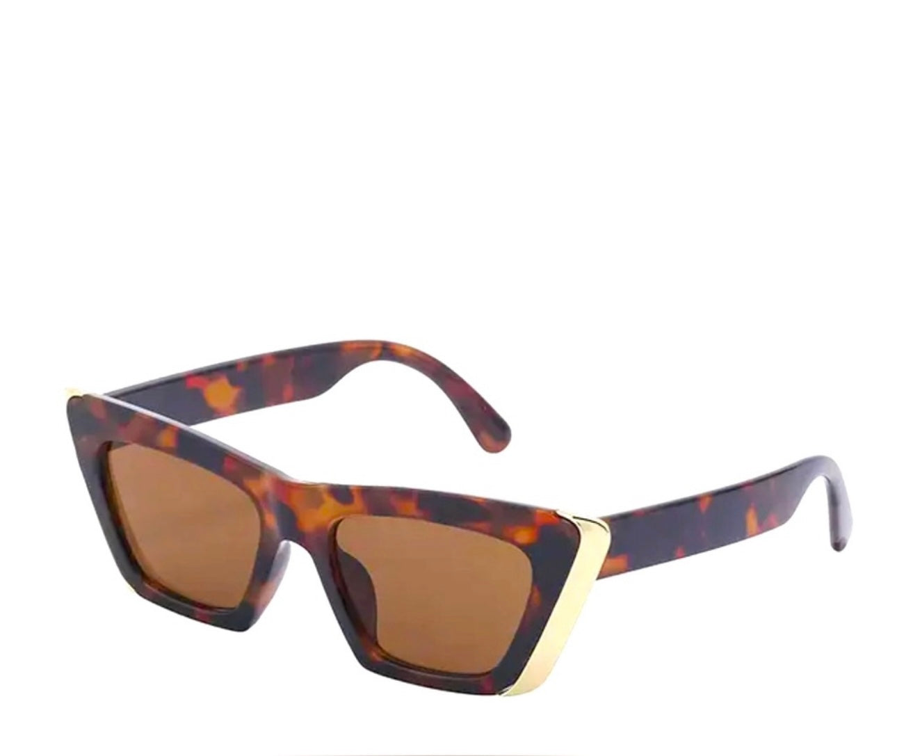 Retro Square Tortoise Gold Sunglasses