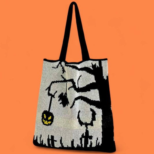 Tote Bag Knit Haunted Graveyard Halloween Festival (Copy)