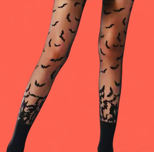 Stockings Bat Print Sheer Black New Halloween Festival (Copy)