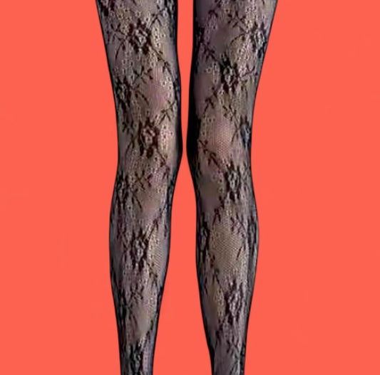 Lacey Tights Stretchy Lace Print Stockings