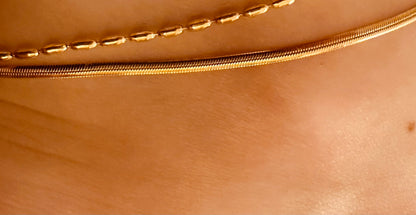 Ankle Bracelet Double Chain Snake Bubble Anklet