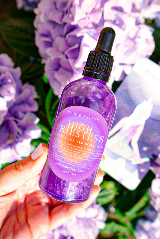 The High Priestess - 3oz Crystal Infused Body Oil