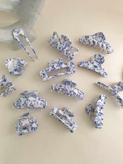 Vintage Porcelain Pattern Hair Clips