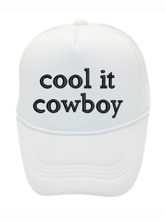Cool It Cowboy Letter Sponge Mesh Cap Casual Peaked Cap Sun Protection Baseball Cap