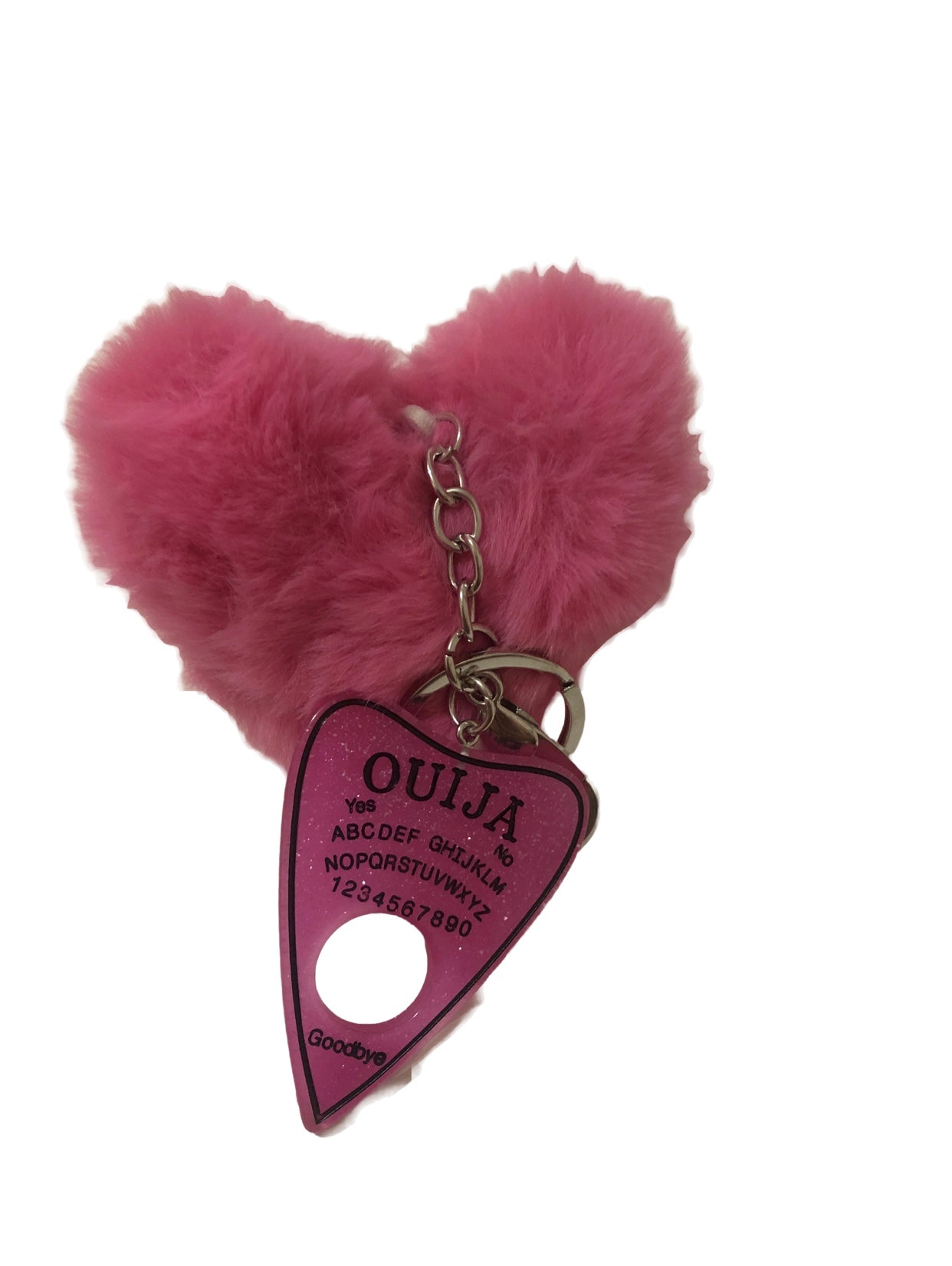 Hot Pink Furry Heart Ouija Board Safety Keychain Stabber 🎃👻💀