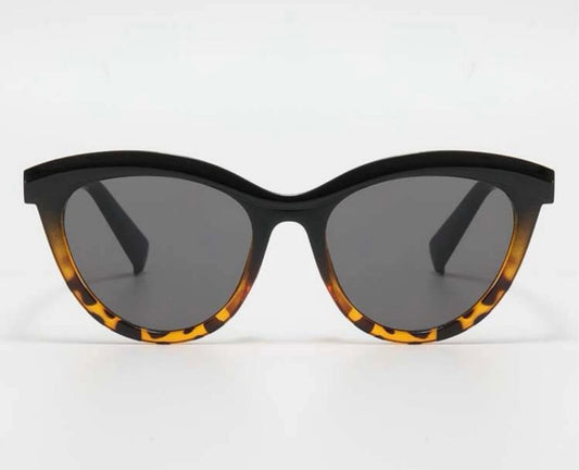 Retro Flare Cateye Leopard Ombré Sunglasses