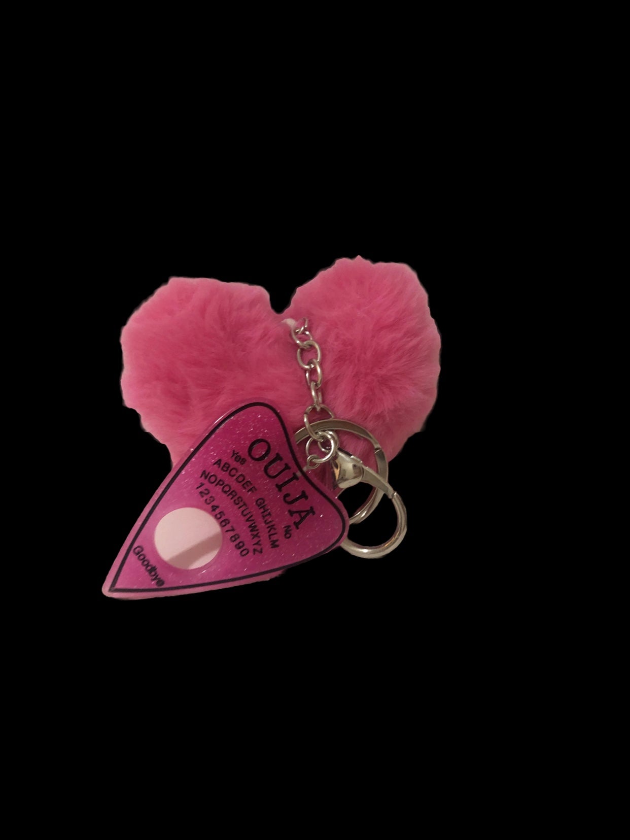 Hot Pink Furry Heart Ouija Board Safety Keychain Stabber 🎃👻💀