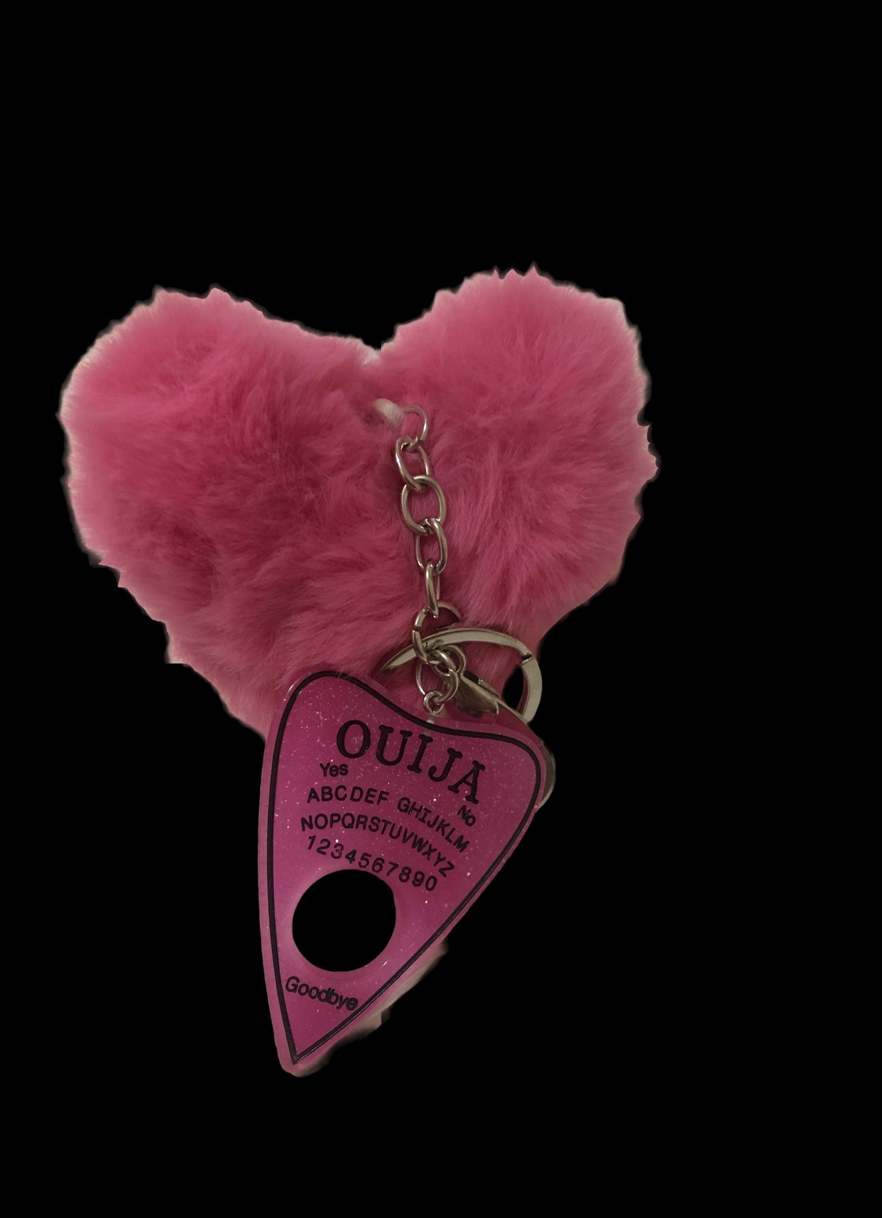 Hot Pink Furry Heart Ouija Board Safety Keychain Stabber 🎃👻💀