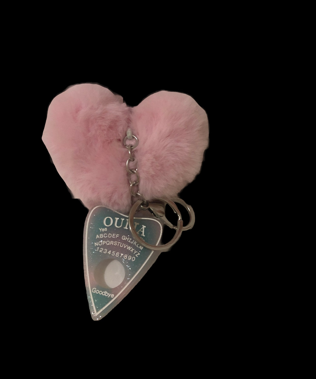 Tie Dye Ouija Board Furry Heart Safety Keychain 🎃👻💀