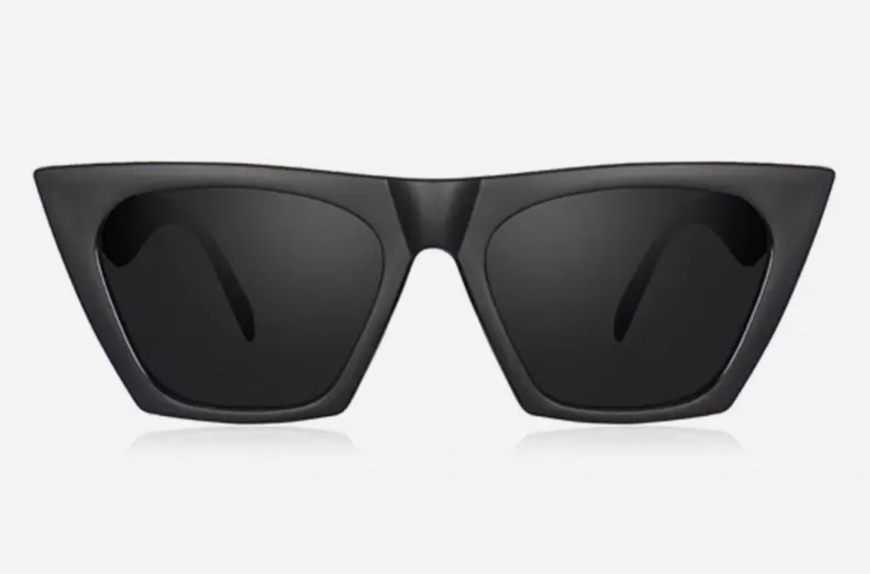 Retro Black Square Cateye Sunglasses