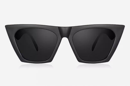 Retro Black Square Cateye Sunglasses