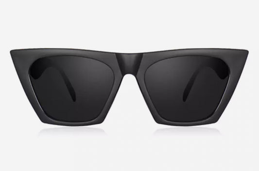 Retro Black Square Cateye Sunglasses