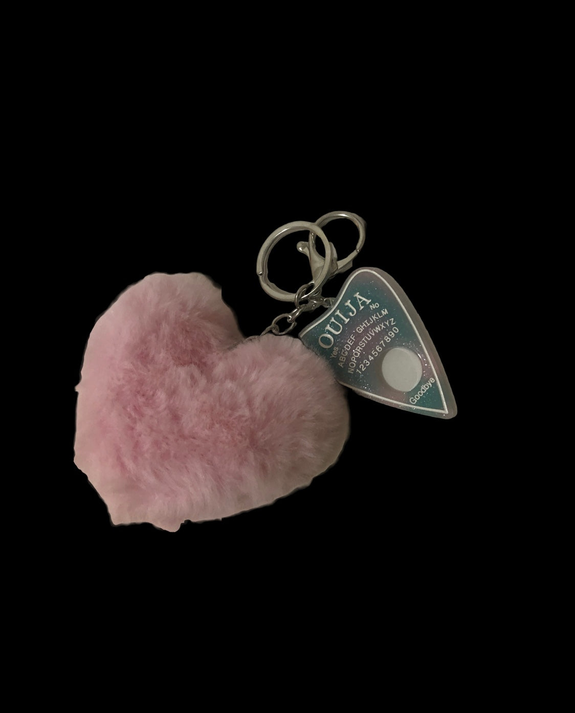 Tie Dye Ouija Board Furry Heart Safety Keychain 🎃👻💀