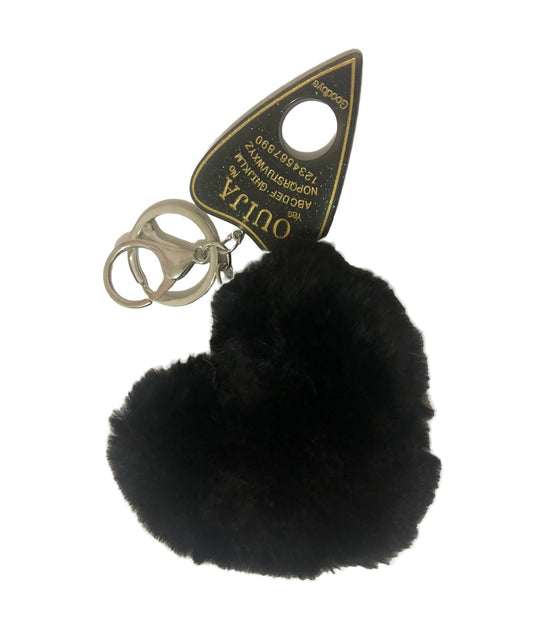 Black Furry Heart Ouija Board Safety Stabber Keychain 🎃👻💀